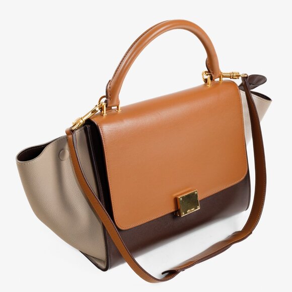 Celine Tri-Color Tan Trapeze Bag - Picture 6 of 14